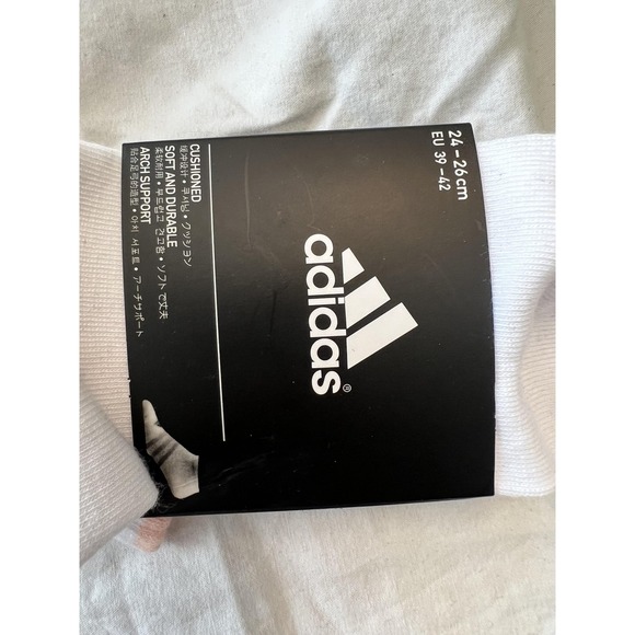 adidas Socks 6 Pairs Womens Medium EU 39-42 White Athletic Cushion Medium - Picture 2 of 4